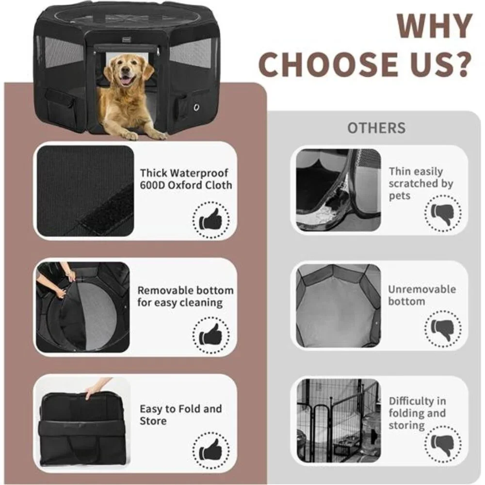 Dog Playpen Portable Pet Play Pens for Small Dog